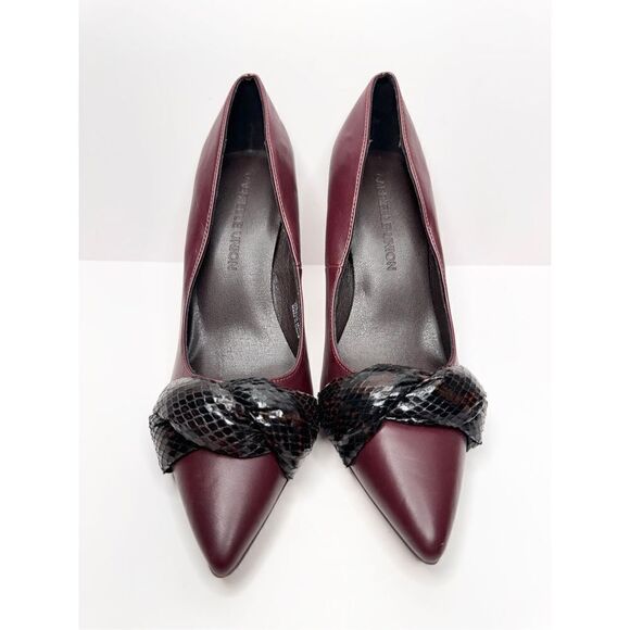 Gabrielle Union Pumps Size 7.5‎ Pointed Toe Burgundy Twist Detail Slip On Shoes - Picture 3 of 9